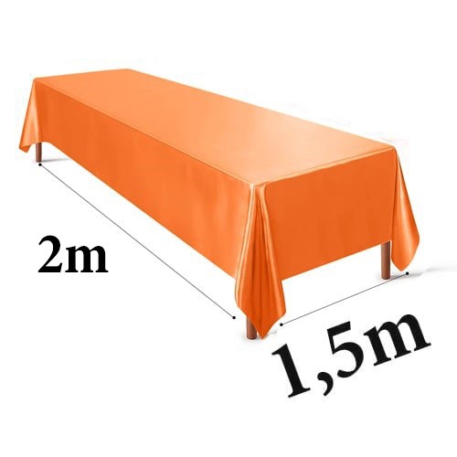 Turuncu Renkli Saten Masa Örtüsü