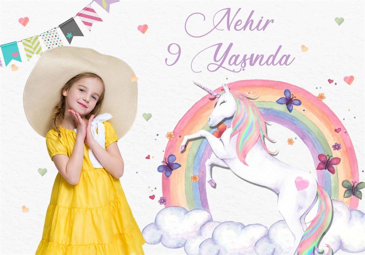 Unicorn Kişiye Özel Afiş