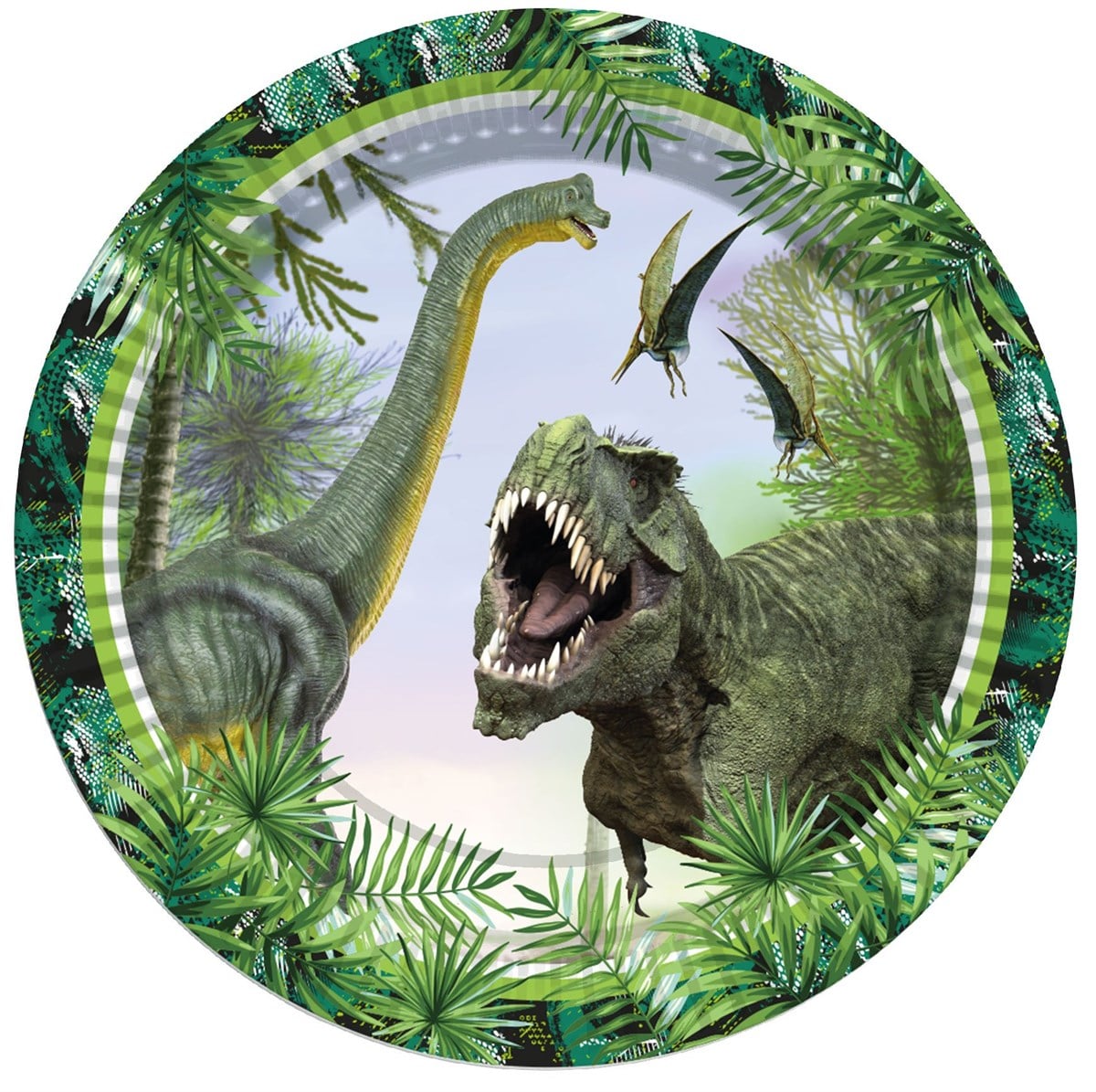 Vahşi Jurassic Yuvarlak Tabak 8 Adet