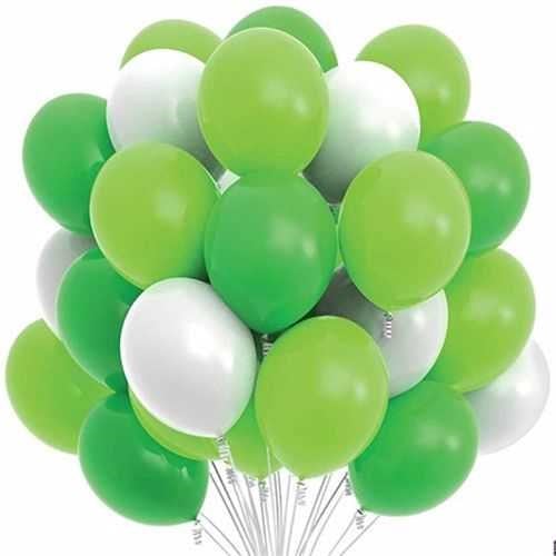 Yeşil Beyaz Balon 20 Adet