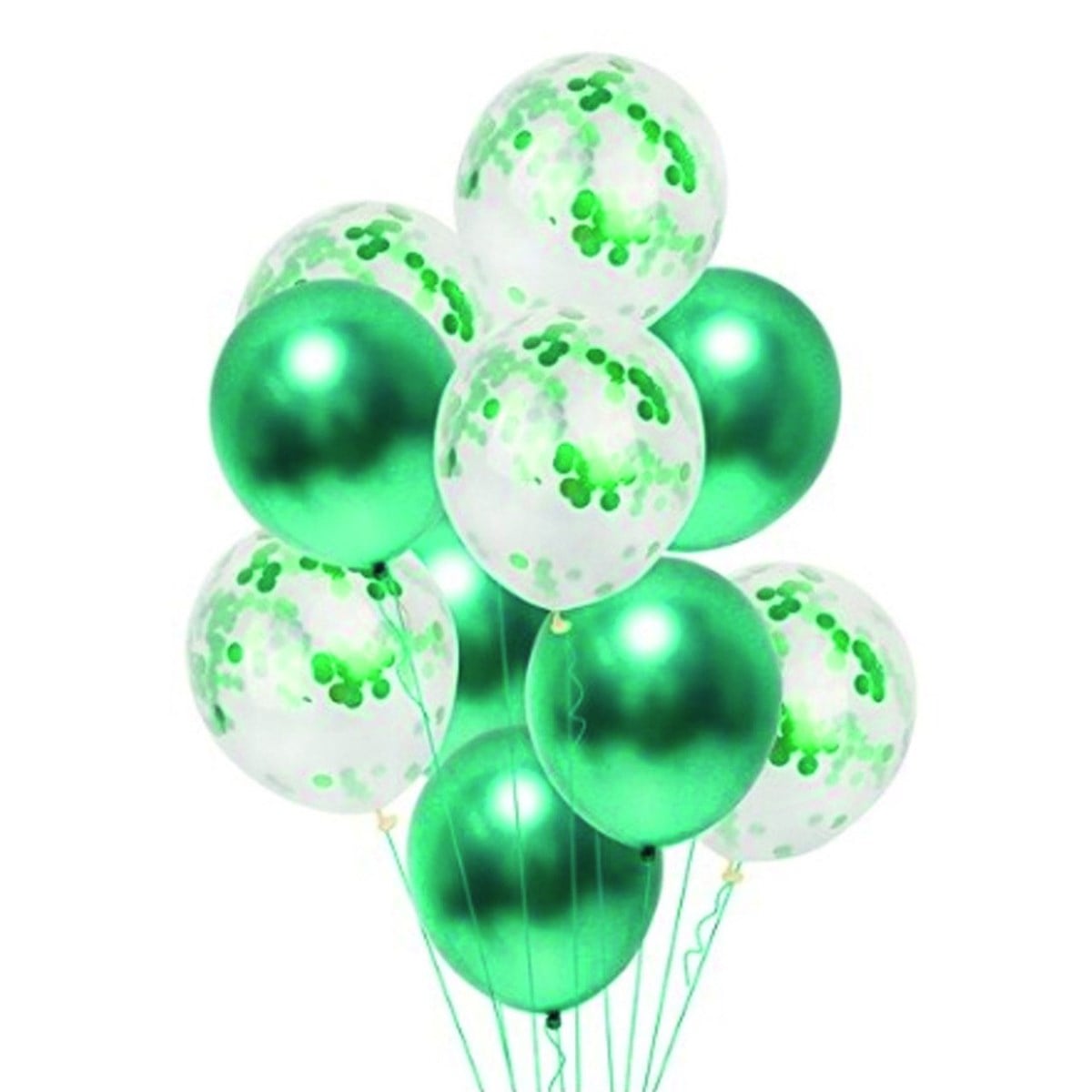 Yeşil Krom Konfetili Balon
