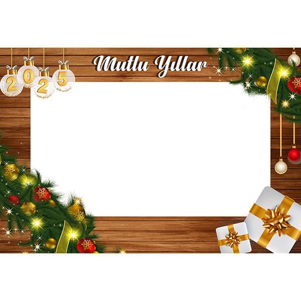 Dekoratif Ayaklı PanoYılbaşı 2025 Fotoğraf Hatıra Çerçevesi
