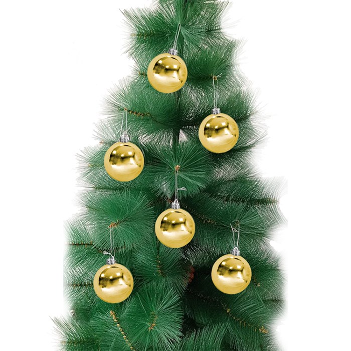 Yılbaşı Ağacı Gold Mini Top Süs 6 Adet 6 Cm