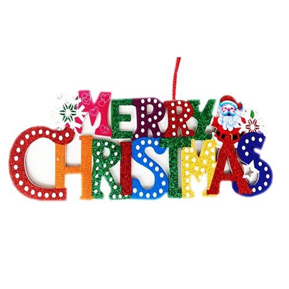 Yılbaşı Çift Taraflı Merry Christmas Asma Süs 17x36 Cm