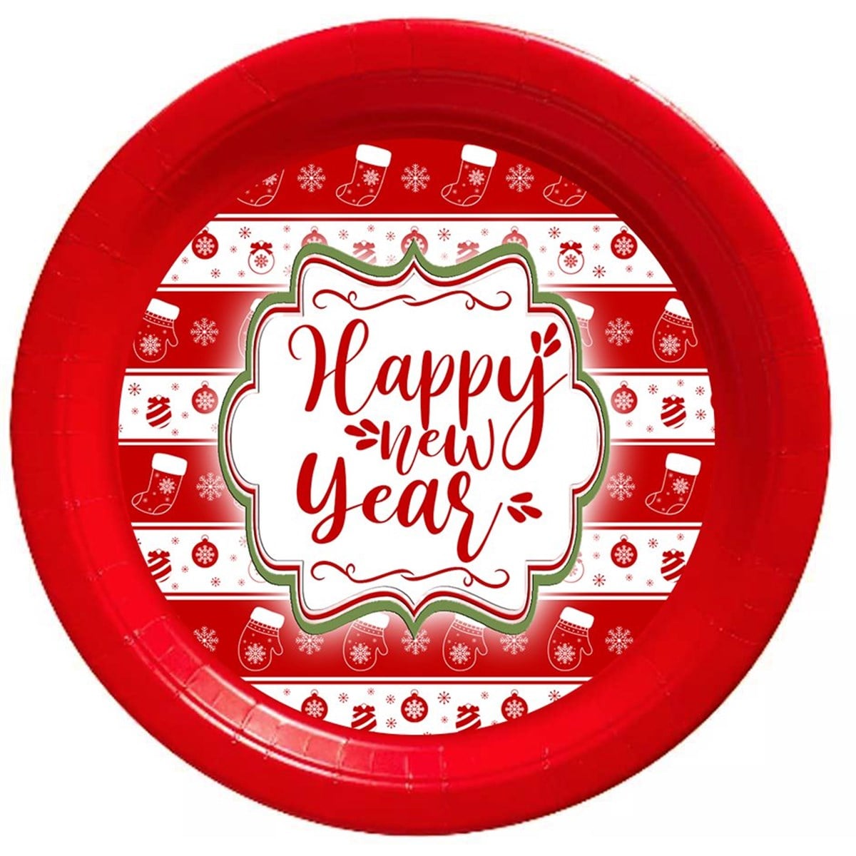 Yılbaşı Karton Tabak 8 Adet