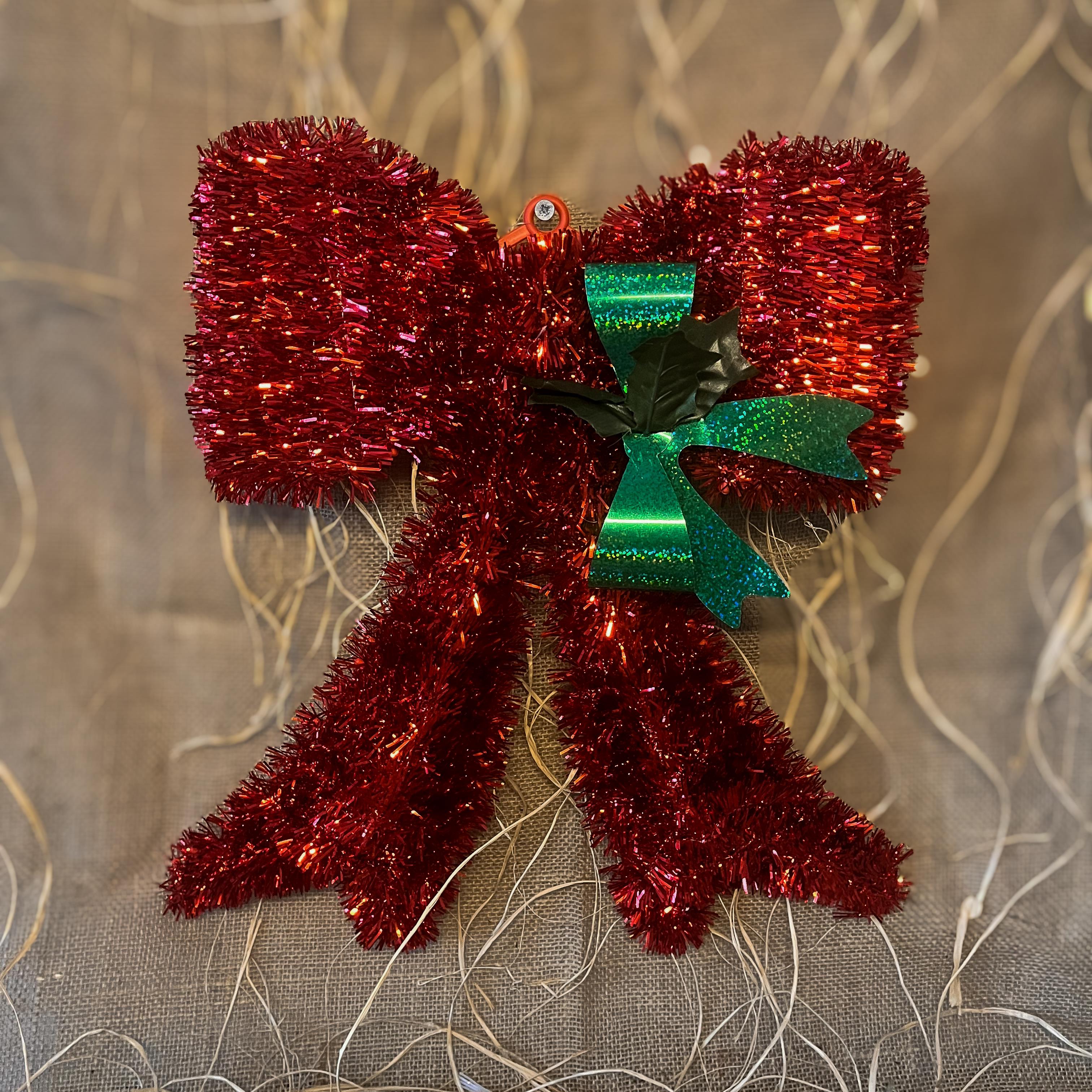 Yılbaşı Kırmızı Fiyonk Asma Süs