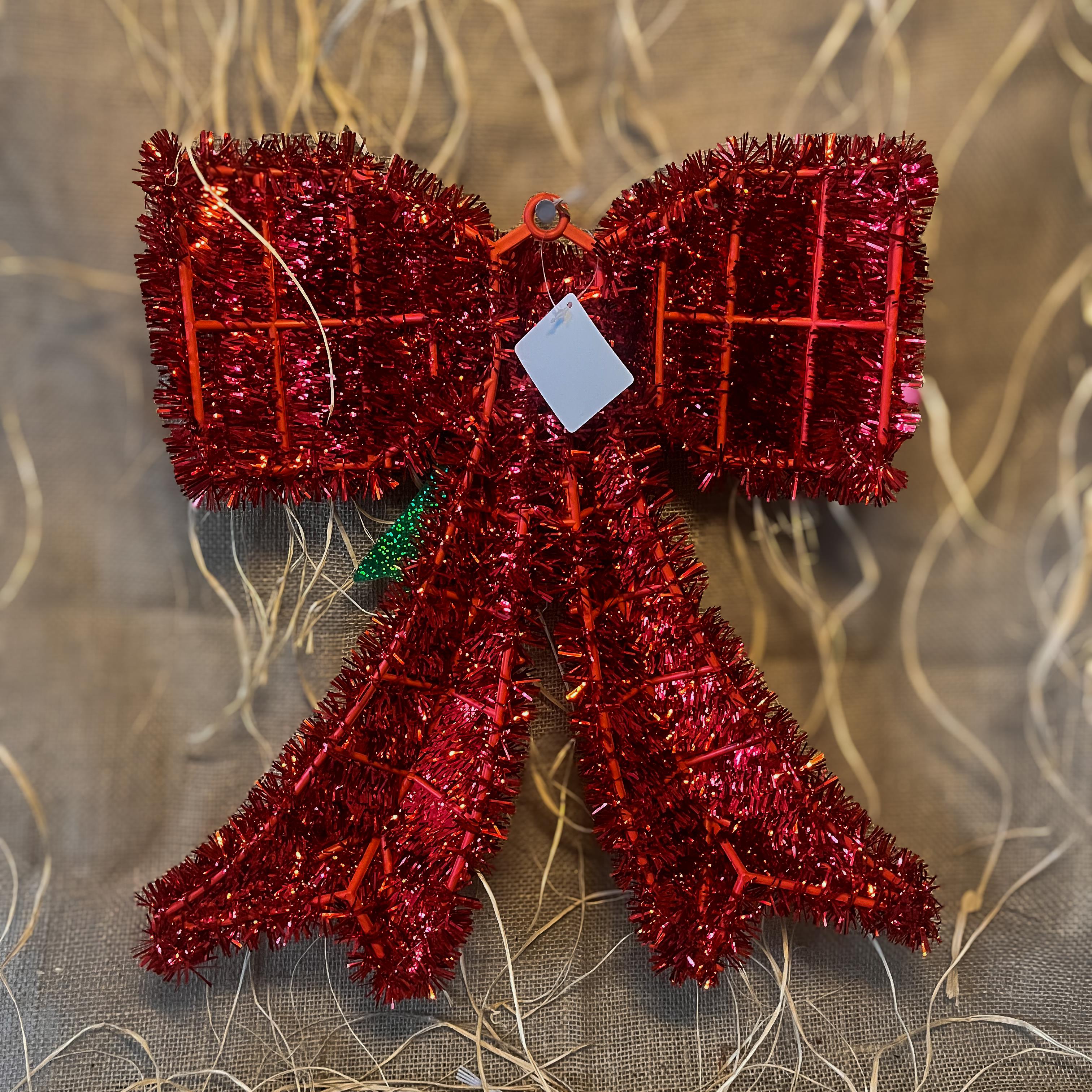 Yılbaşı Kırmızı Fiyonk Asma Süs