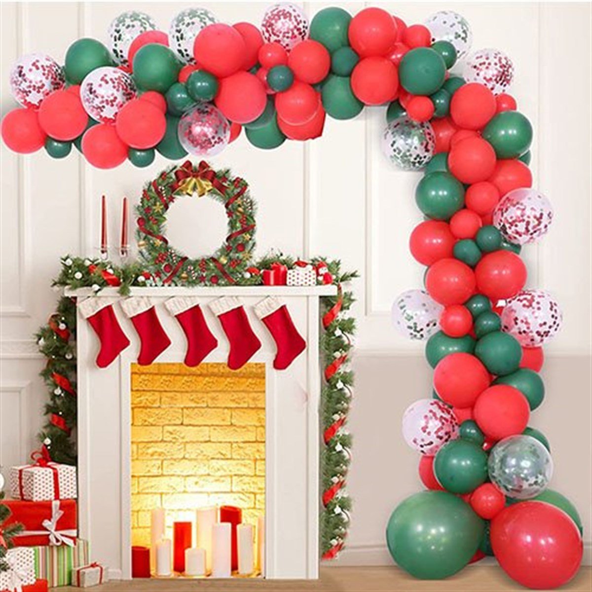 Yılbaşı Konfetili Zincir Balon Seti