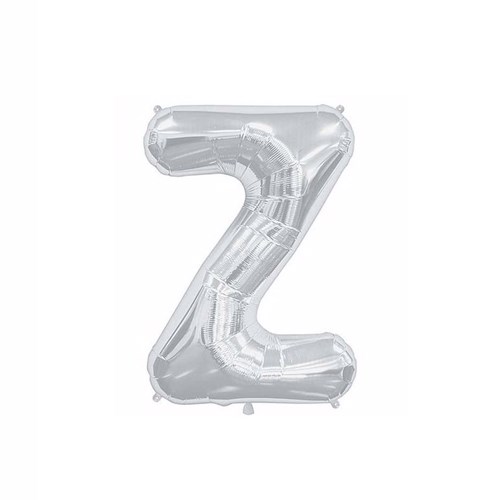 Z Harf Folyo Gümüş Balon Küçük 35 cm