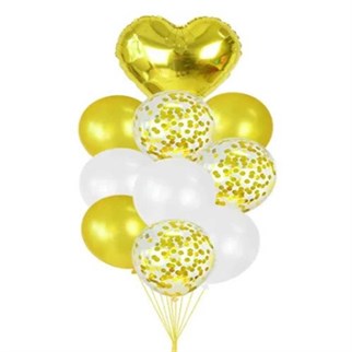 10 Adet Gold Kalp Demeti