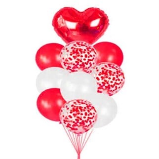 10 Adet Kırmızı Kalp Demeti
