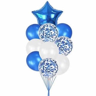 10 Adet Lacivert Yıldız Balon Demeti