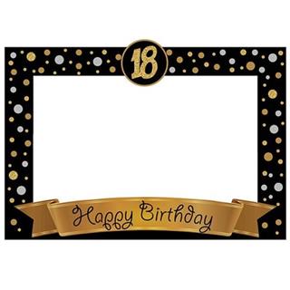 18 Yaş Gold Pano Çerçeve Konuşma Balonu Set