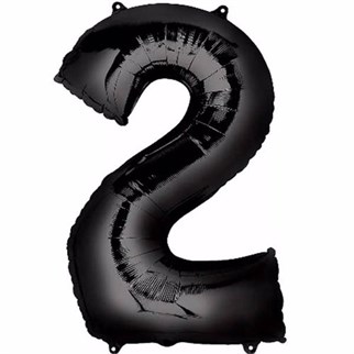 2 Rakam Folyo Balon Siyah 76 cm