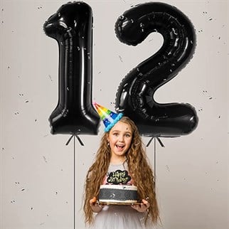 2 Rakam Folyo Balon Siyah 76 cm