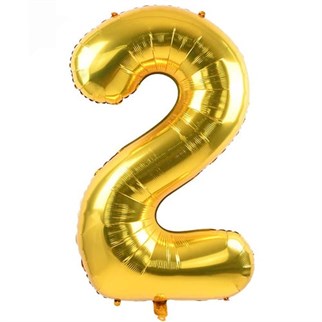 2 Rakam Folyo Gold Renk  Balon Küçük 35 cm