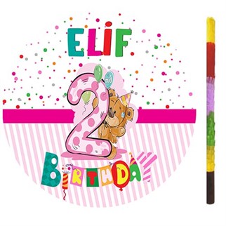 Kişiye Özel 2 Yaş Kız Pinyata + Sopası