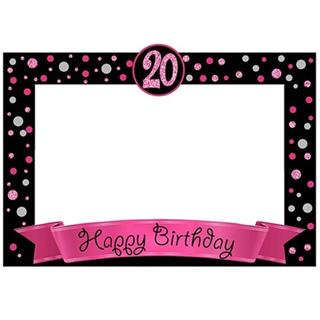 20 Yaş Fuşya Pano Çerçeve Konuşma Balonu Set