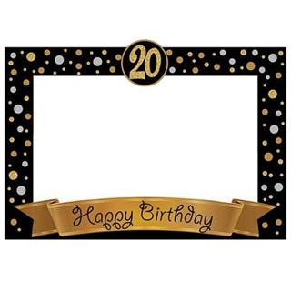 20 Yaş Gold Pano Çerçeve Konuşma Balonu Set