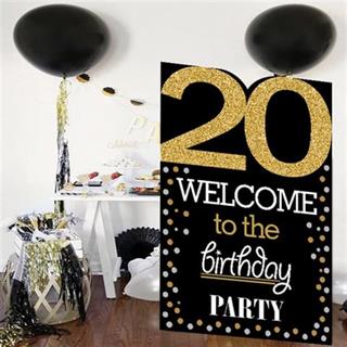 20 Yaş Gold Pano Çerçeve Konuşma Balonu Set
