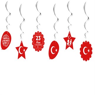 23 Nisan Girdap Sarkıt Süs 6 Adet