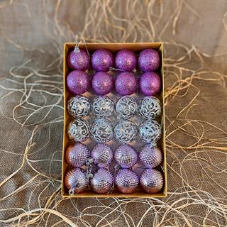 24 Adet Pembe Ağaç Süsü