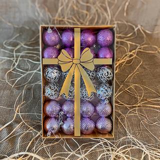 24 Adet Pembe Ağaç Süsü