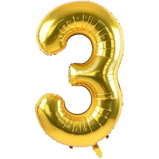 3 Rakam Folyo Balon Gold 100 cm