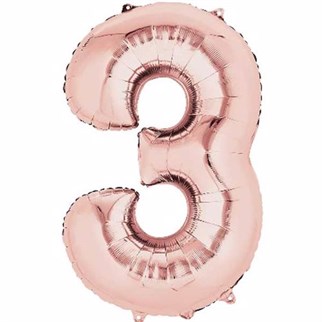 3 Rakam Rose Folyo Balon 76 cm