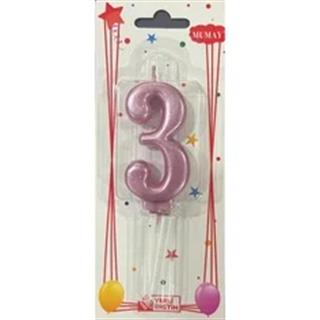3 Rakam Rose Renkli Pasta Mumu