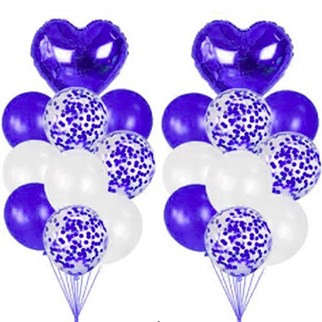30 Adet Lacivert Kalp Uçan Balon Demeti