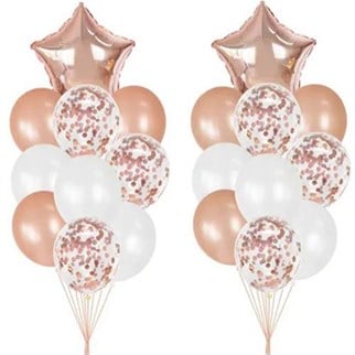 30 Adet Rose Yıldız Uçan Balon Demeti