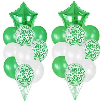 30 Adet Yeşil Yıldız Uçan Balon Demeti