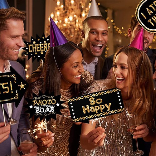 30 Yaş Gold El Pankartı 6 Adet