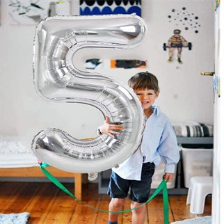 4 Rakam Folyo Balon Gümüş 100 cm