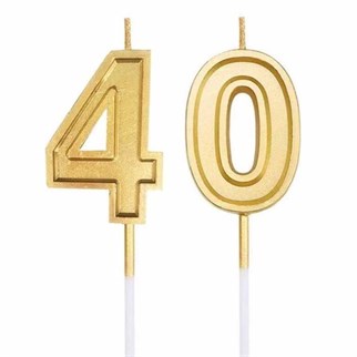 40 Yaş Gold Renkli Pasta Mumu