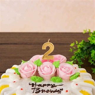 40 Yaş Gold Renkli Pasta Mumu