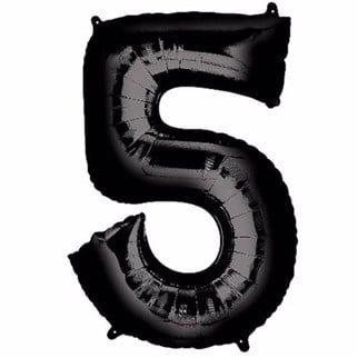 5 Rakam Folyo Balon Siyah 76 cm