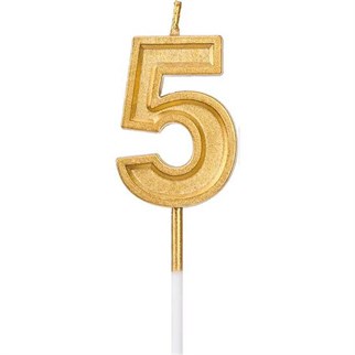 5 Rakam Gold Renkli Pasta Mumu