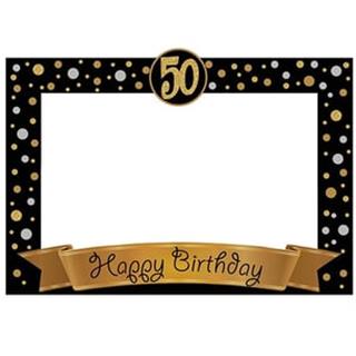 50 Yaş Gold Pano Çerçeve Konuşma Balonu Set