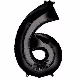 6 Rakam Folyo Balon Siyah 76 cm