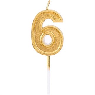 6 Rakam Gold Renkli Pasta Mumu