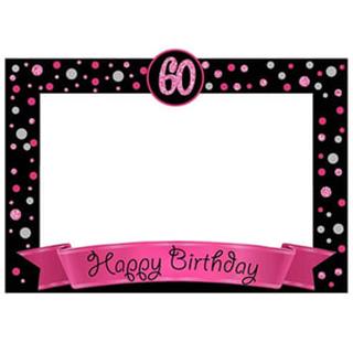 60 Yaş Fuşya Pano Çerçeve Konuşma Balonu Set