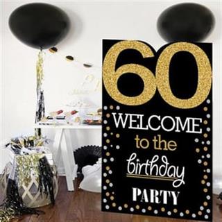 60 Yaş Gold Pano Çerçeve Konuşma Balonu Set