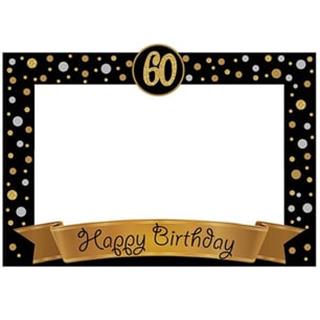 60 Yaş Gold Pano Çerçeve Konuşma Balonu Set