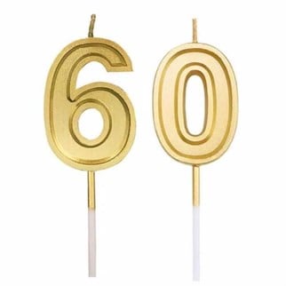 60 Yaş Gold Renkli Pasta Mumu
