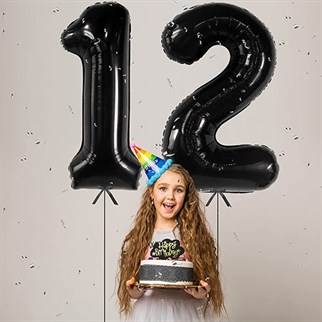 7 Rakam Folyo Balon Siyah 76 cm