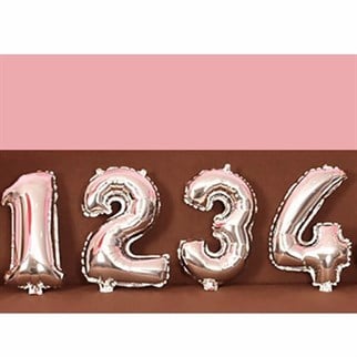 8 Rakam Folyo Gümüş Balon Küçük 35 cm
