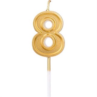 8 Rakam Gold Renkli Pasta Mumu