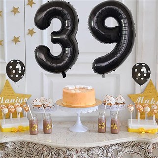 9 Rakam Folyo Balon Siyah 76 cm